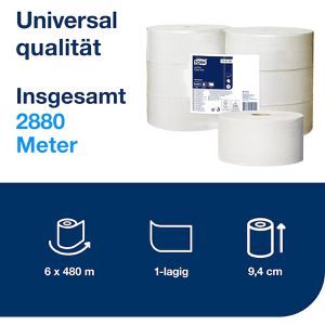 Produktbild für Toilettenpapier Tork Jumbo Universal, 120160, T1
