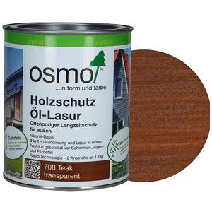 Osmo Holzlasur Holzschutz Öl-Lasur, 0,75l, außen, 708 teak
