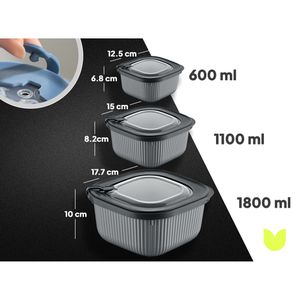 Produktbild für Mikrowellengeschirr uandu anthrazit gestreift, aus Kunststoff