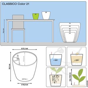 Lechuza Übertopf CLASSICO Color 21 schiefergrau, Ø 21 x H 20 cm