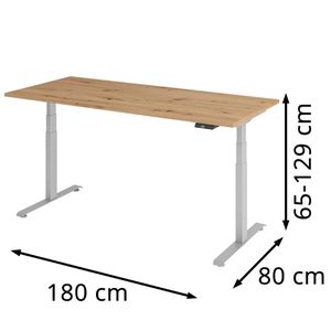 Produktbild für Schreibtisch Böttcher-AG Base Lite, eiche / silber