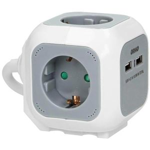 Produktbild für Steckdosenwürfel Orno OR-AE-13144, weiß / grau