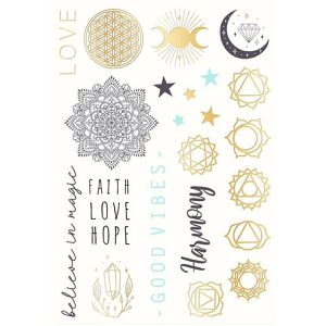 Produktbild für Temporäre-Tattoos Moses 63396, schwarz/gold/silber