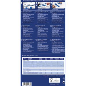 Produktbild für Visitenkarten Zweckform C32010-10, 85 x 54mm