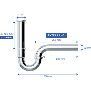 Produktbild für Siphon Variosan Röhrensiphon Plus für Waschbecken