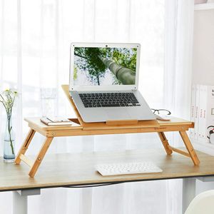 Produktbild für Laptoptisch Songmics LLD004, aus Bambus, höhenverstellbar