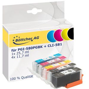 Produktbild für Tinte Böttcher-AG für Canon PGI-580PGBK XXL + CLI-581 XXL