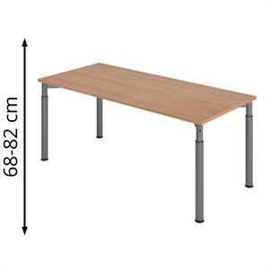 Produktbild für Schreibtisch Hammerbacher Y-Serie, nussbaum / graphit