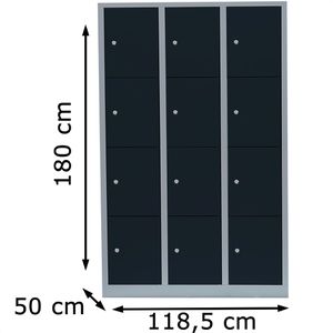 Produktbild für Schließfachschrank ClassiX X-523438, anthrazit
