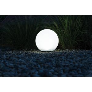 Produktbild für Wegeleuchte Heitronic Boule, weiß, mit Solar