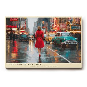 Produktbild für Wandbild Sinus-Art The Lady in Red Coat