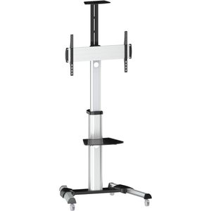 TV-Ständer myWall HP101L, Ablage & Rollen, silber, Metall