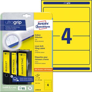 Produktbild für Rückenschilder Zweckform L4769-20, gelb