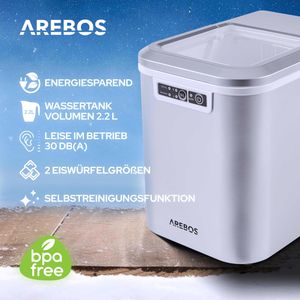 Produktbild für Eiswürfelmaschine Arebos Kunststoff, silber