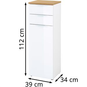 Produktbild für Badschrank Germania Pescara, 2753-513, mit 4 Füßen, weiß/eiche