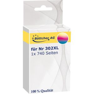 Produktbild für Tinte Böttcher-AG Premium für HP 302XL, F6U67AE, color