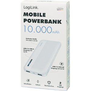 Produktbild für Powerbank LogiLink PA0338WRF, 10000mAh