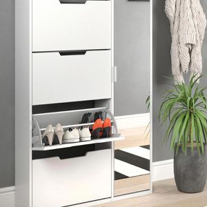 Produktbild für Schuhschrank Vicco Luca, weiß, mit Spiegelschrank