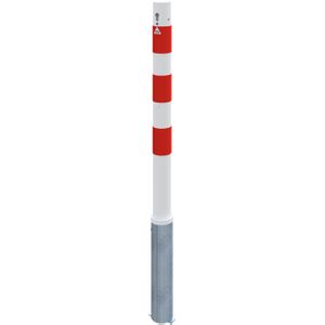 Produktbild für Absperrpfosten Schake 476ZB+1, 1 Öse, rot/weiß, aus Metall