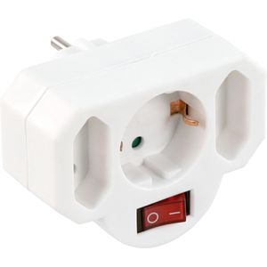 Produktbild für Steckdosenadapter Böttcher-AG weiß, mit Schalter