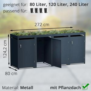 Produktbild für Mülltonnenbox Metzler MMB-2-4X, Metall