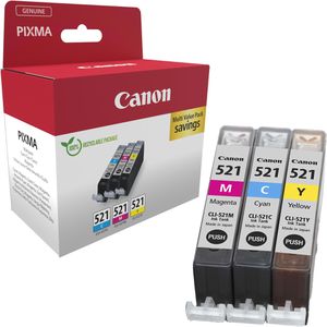 Produktbild für Tinte Canon CLI-521 cyan, magenta, gelb