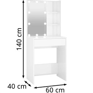 Produktbild für Schminktisch vidaXL 808834, mit Beleuchtung