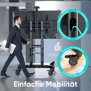 Produktbild für TV-Ständer Onkron TS1881-B, Ablage &amp; Rollen, schwarz, Metall
