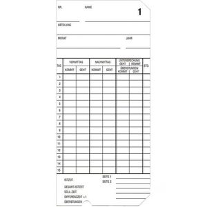 Stempelkarte Bürk Typ 2-6