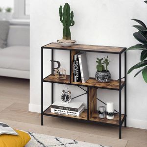 Produktbild für Bücherregal Vicco Fyrk, schwarz / dunkelbraun