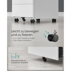 Produktbild für Rollcontainer Songmics OFC064W14, aus Metall, weiß