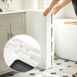 Produktbild für Nischenregal Songmics KFR008G01, weiß, mit Rollen