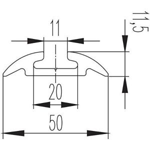 Produktbild für Airlineschiene allsafe Standard, zum Kleben &amp; Schrauben