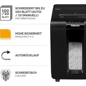 Produktbild für Aktenvernichter Fellowes 4629201 AutoMax 100M, mit Rollen