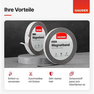 Produktbild für Magnetband Gauder sehr stark, schwarz