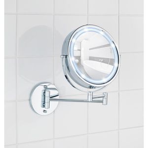 Produktbild für Kosmetikspiegel Wenko Lumi, mit Beleuchtung, silber