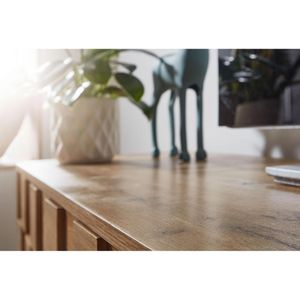 Produktbild für Lowboard Wohnling WL6.578, aus Massivholz, grifflos, eiche