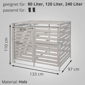 Produktbild für Mülltonnenbox Mendler HWC-H62, Holz