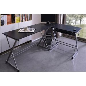 Produktbild für Schreibtisch Böttcher-AG CT-3802, schwarz / silber