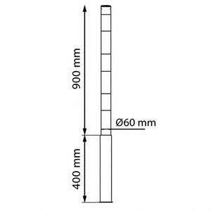Produktbild für Absperrpfosten Schake 460HB, rot/weiß, aus Metall