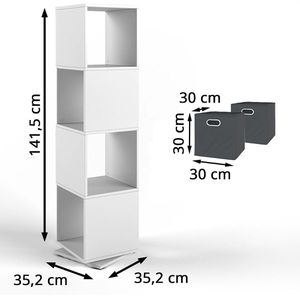 Produktbild für Bücherregal Vicco 70302, weiß, mit 2 Faltboxen
