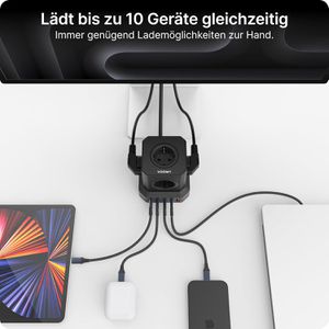 Produktbild für Steckdosenwürfel Voomy Power S100, mit Schalter, weiß