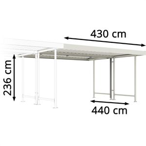 Produktbild für Fahrradunterstand WSM Leipzig L45, grauweiß, aus Metall