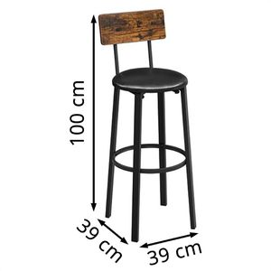 Produktbild für Barhocker Vasagle LBC069B81, mit Lehne