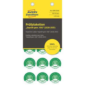 Produktbild für Prüfplaketten Zweckform 6983, Geprüft gem. VDE