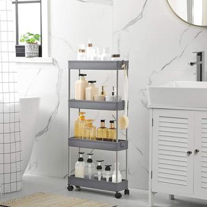 Produktbild für Nischenregal Songmics KSC008G01, grau, mit Rollen
