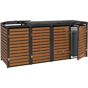 Produktbild für Mülltonnenbox Mendler HWC-K14, WPC/Metall