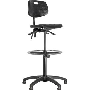 Produktbild für Arbeitsstuhl meychair PW1-H-PU-FR5-PW, schwarz