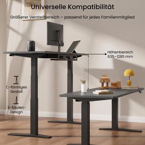 Produktbild für Schreibtisch FlexiSpot E7B-Pro 2026, schwarz / schwarz