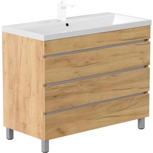 Produktbild für Waschtisch Posseik Fellini 100, stehend, eiche gold